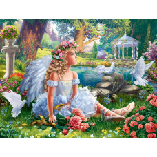 АЛМАЗНАЯ МОЗАИКА 40*50 СМ "МАЛЕНЬКАЯ БАЛЕРИНА АНГЕЛОЧЕК 30 ЦВ"