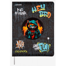 ДНЕВНИК УНИВЕРСАЛЬНЫЙ "HEY BRO" С ОБЛОЖКОЙ ИЗ ИСКУССТВЕННОЙ КОЖИ 