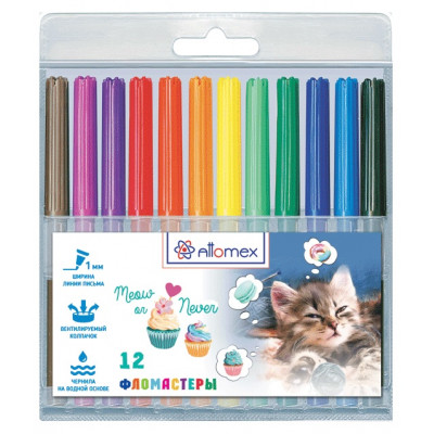 ФЛОМАСТЕРЫ "MEOW OR NEVER" 12ЦВ