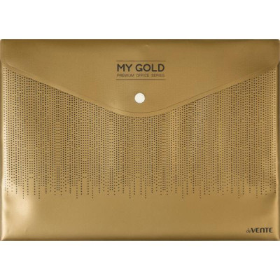 ПАПКА НА КНОПКЕ ЦВЕТНАЯ А4 160МКМ  "MY GOLD" ЗОЛОТИСТАЯ