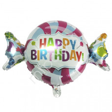 ШАР ВОЗДУШНЫЙ ФОЛЬГИРОВАННЫЙ "КОНФЕТА HAPPY BIRTHDAY" 