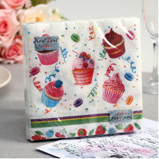 САЛФЕТКИ 33*33 20ШТ ДВУХСЛОЙНЫЕ NEW LINE FRESCO ДЕСЕРТ