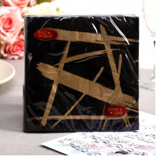 САЛФЕТКИ 33*33 20ШТ ТРЕХСЛОЙНЫЕ GOLD DECOR ЗОЛОТОЙ ЭТЮД