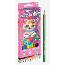 КАРАНДАШИ ЦВЕТНЫЕ "CANDY CAT" 18 ЦВ