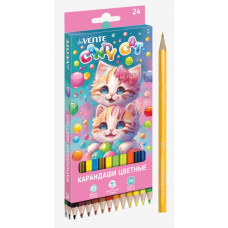 КАРАНДАШИ ЦВЕТНЫЕ "CANDY CAT" 24 ЦВ