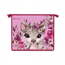 ПАПКА ДЛЯ ТЕТРАДЕЙ НА МОЛНИИ А5 "CUTE DEER'' ПЛАСТИК 23,5*19*5СМ