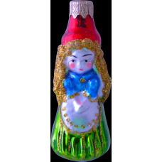 ИГРУШКА СТЕКЛЯННАЯ КОТИК КРАСНАЯ ШАПОЧКА
