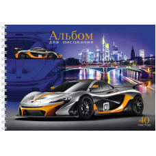 АЛЬБОМ ДЛЯ РИСОВАНИЯ НА ГРЕБНЕ А4 40Л "АВТО И НОЧНОЙ ГОРОД"