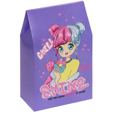 КОРОБКА ПОДАРОЧНАЯ СКЛАДНАЯ 12*5*9СМ "ДЕВОЧКА-АНИМЕ"
