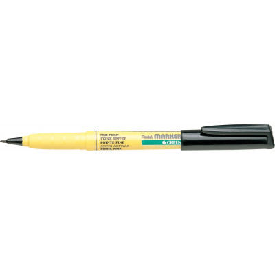 МАРКЕР ПЕРМАНЕНТНЫЙ ПО ТКАНИ "PENTEL. GREEN LABEL" КРУГЛЫЙ ЧЕРНЫЙ