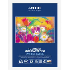 ПЛАНШЕТ ДЛЯ ПАСТЕЛИ А3 12Л "ИЗОСТУДИЯ" 4 ЦВЕТА БУМАГА 200Г/М2 