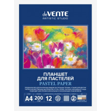 ПЛАНШЕТ ДЛЯ ПАСТЕЛИ А4 12Л "ИЗОСТУДИЯ" 4 ЦВЕТА БУМАГА 200Г/М2 