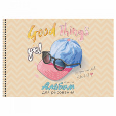 АЛЬБОМ Д РИСОВАНИЯ НА ГРЕБНЕ 40 ЛИСТОВ "GOOD THINGS" 