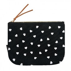 ПЕНАЛ МЯГКИЙ ПЛОСКИЙ "ЧЕРНОЕ И БЕЛОЕ. СЕРДЕЧКИ" 22,5*15СМ  