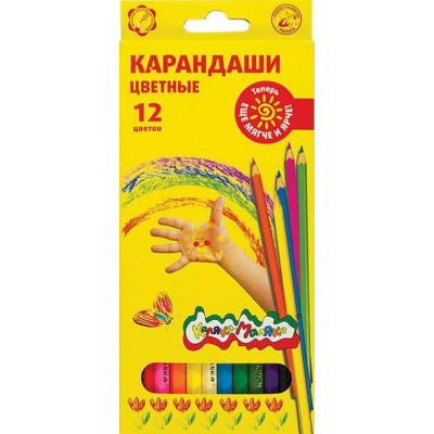 КАРАНДАШИ ЦВЕТНЫЕ "КАЛЯКА-МАЛЯКА" 12 ЦВ