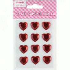 НАБОР ДЛЯ ТВОРЧЕСТВА deVENTE СТРАЗЫ САМОКЛЕЯЩИЕСЯ HEART КРАСНЫЙ