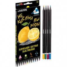 КАРАНДАШИ ЦВЕТНЫЕ ПЛАСТИКОВЫЕ "JUICY BLACK" 12 ЦВ