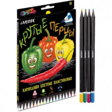 КАРАНДАШИ ЦВЕТНЫЕ ПЛАСТИКОВЫЕ " JUICY BLACK" 18ЦВ