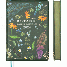 ЕЖЕДНЕВНИК A5 2024 176Л "BOTANIC" ТЕМНО-ЗЕЛЕНЫЙ