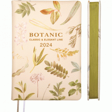 ЕЖЕДНЕВНИК A5 2024 176Л "BOTANIC" БЕЖЕВЫЙ