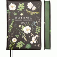 ЕЖЕДНЕВНИК A5 2024 176Л "BOTANIC" ЧЕРНЫЙ