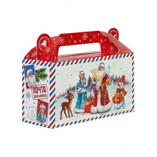 КОРОБКА ДЛЯ УПАКОВКИ ПОДАРКА 22*50СМ "ДЕД МОРОЗ НА ТРОЙКЕ"