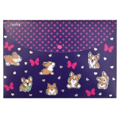 ПАПКА НА КНОПКЕ А4 300МКМ "CORGI"