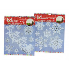 НАКЛЕЙКА НОВОГОДНЯЯ ВИТРАЖ 31*38 СМ АССОРТИ MKC