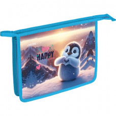 ПАПКА ДЛЯ ТЕТРАДЕЙ НА МОЛНИИ А5 "HAPPY PINGUIN" КАРТОН 24*19,8*4,5СМ