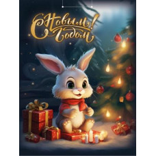ПАКЕТ ПОДАРОЧНЫЙ 26,4*32,7*8СМ "СЧАСТЛИВЫЙ ЗАЙЧИК"