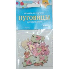 ПУГОВИЦЫ ДЕРЕВЯННЫЕ ДЕКОРАТИВНЫЕ 12ШТ