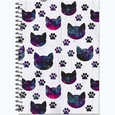 СКЕТЧБУК НА ГРЕБНЕ А5 60 Л 100Г/М2 "SKETCHBOOK. КОСМИЧЕСКИЕ КОТЫ" ОФСЕТНАЯ БУМАГА