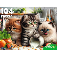 ПАЗЛЫ 104 ЭЛЕМЕНТОВ "ТРИ КОТЕНКА НА КУХНЕ"