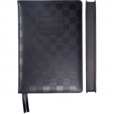 ЕЖЕДНЕВНИК B6 2025 168Л "TOTAL BLACK" ЧЕРНЫЙ ПАТТЕРН В КЛЕТКУ