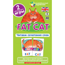 ЗАНИМАТЕЛЬНЫЕ КАРТОЧКИ. ТОЛСТЫЙ КОТ (FAT CAT). ЧИТАЕМ СОЧЕТАНИЯ СЛОВ. (LEVEL 5). КЛЕМЕНТЬЕВА Т.Б.