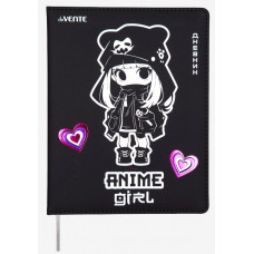 ДНЕВНИК УНИВЕРСАЛЬНЫЙ "ANIME GIRL" С ОБЛОЖКОЙ ИЗ ИСКУССТВЕННОЙ КОЖИ 