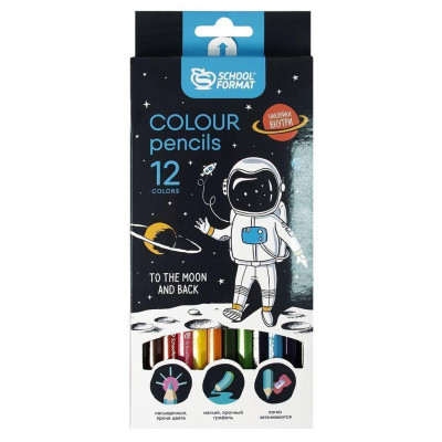 КАРАНДАШИ ЦВЕТНЫЕ "SPACE ADVENTURE" 12 ЦВ
