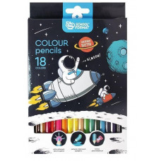 КАРАНДАШИ ЦВЕТНЫЕ "SPACE ADVENTURE" 18 ЦВ  