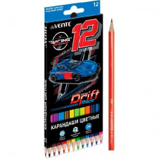 КАРАНДАШИ ЦВЕТНЫЕ "RACING" 2М 12 ЦВ КАРАНДАШИ ЦВЕТНЫЕ "RACING" 2М 12 ЦВ
