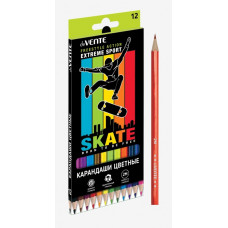 КАРАНДАШИ ЦВЕТНЫЕ "SKATE" 2М 12 ЦВ КАРАНДАШИ ЦВЕТНЫЕ "SKATE" 2М 12 ЦВ
