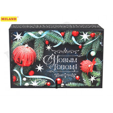 КОРОБКА ДЛЯ УПАКОВКИ ПОДАРКА 12*18*5СМ "С НОВЫМ ГОДОМ. ИГРУШКИ"