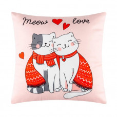 ПОДУШКА ДЕКОРАТИВНАЯ ЭТЕЛЬ 40*40СМ MEOW LOVE ВЕЛЮР 100% П/Э