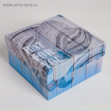 КОРОБКА ПОДАРОЧНАЯ КВАДРАТ 14*14*8 СМ ТЕКСТУРНАЯ