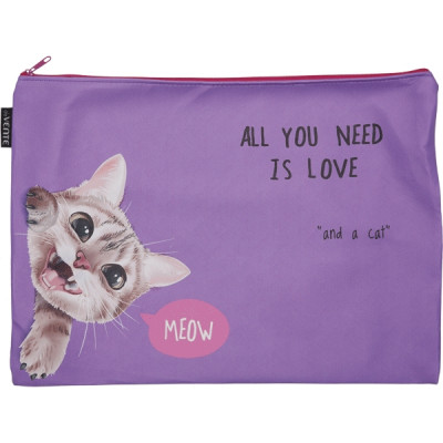 ПАПКА НА МОЛНИИ А4 "FUNNY CAT'' 33*24 СМ