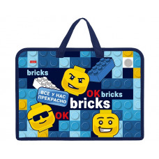 ПАПКА ПОРТФЕЛЬ НА МОЛНИИ С РУЧКАМИ А4 "BRICKS" ПЛАСТИК 34*24,5*3,5СМ ПАПКА ПОРТФЕЛЬ НА МОЛНИИ С РУЧКАМИ А4 "BRICKS" ПЛАСТИК 34*24,5*3,5СМ
