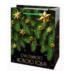 ПАКЕТ ПОДАРОЧНЫЙ 18*23*10 СМ "СЧАСТЛИВОГО НОВОГО ГОДА"