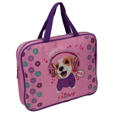 ПАПКА ПОРТФЕЛЬ А4 "MUZIC DOG'' 36*28*8 СМ