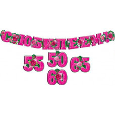 ГИРЛЯНДА "С ЮБИЛЕЕМ!" 1,8М СО СМЕННЫМИ ЦИФРАМИ 50,55,60,65