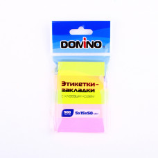 БЛОК ЗАКЛАДКА 15*50ММ 5ЦВ*100Л "DOMINO" НЕОН БЛОК ЗАКЛАДКА 15*50ММ 5ЦВ*100Л "DOMINO" НЕОН