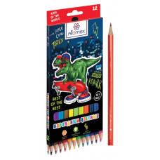 КАРАНДАШИ ЦВЕТНЫЕ "CITY DINO" 12 ЦВ